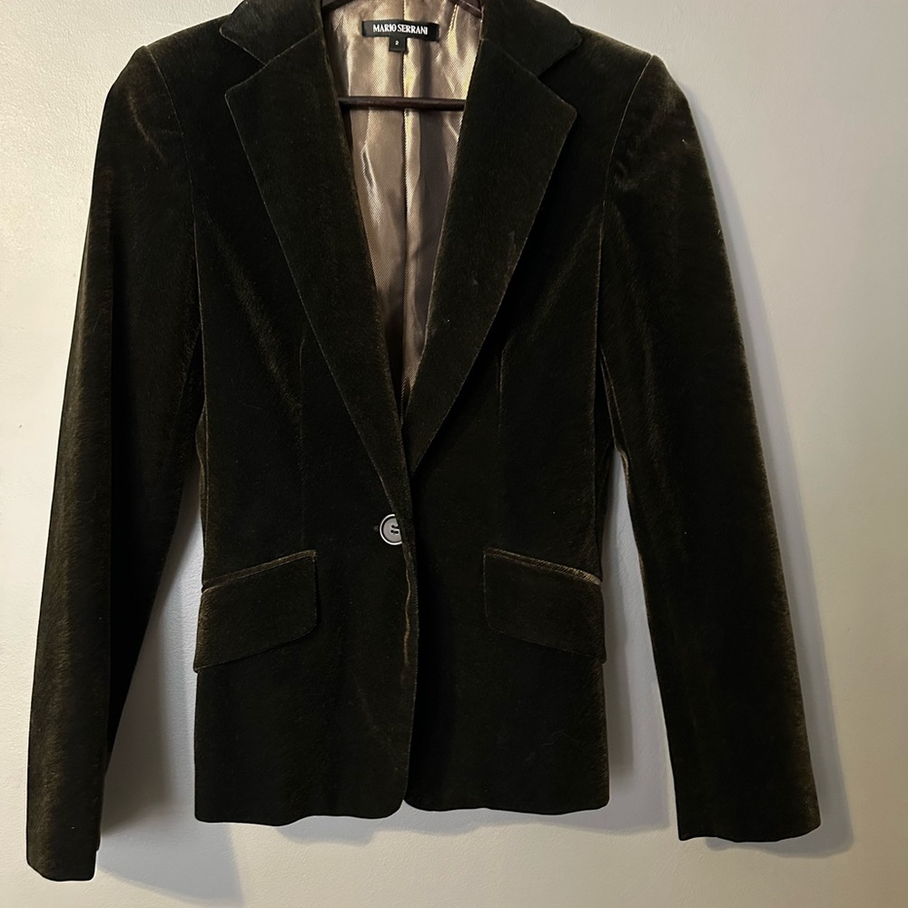 Mario Serrani Women's Velvet Suit- Brindle (brown and gold)